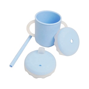 Vaso de Silicona Reutilizable Ecológico para Bebés, Antiderrames, a Prueba de Fugas, de Grado Alimenticio, Libre de BPA, con Boquilla Suave, Vaso con Pajita para Niños Pequeños - Product Image 1