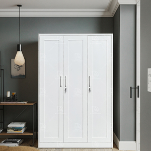 Armadio Moderno a 3 Ante Scorrevoli in Acciaio Personalizzato Semplice per Soggiorno e <span class=keywords><strong>Lavanderia</strong></span> con Funzione Appendiabiti a Prezzo Economico - Product Image 1