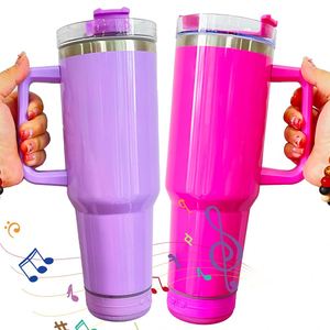 40Oz Blank Sublimation Wireless Smart <b>Music</b> Display Player Speaker Tumbler Mugs With Handle and Straw - Product Image 4