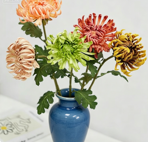 Fleur artificielle haut <span class=keywords><strong>de</strong></span> gamme LUYI, dahlia/chrysanthème vert à tige unique en PU, toucher réel, pour mariage, Saint-Valentin, Noë<span class=keywords><strong>l</strong></span>, décoration intérieure - Product Image 3