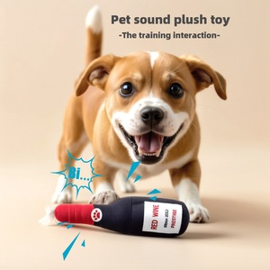 Giocattoli per Cani a Forma di Bottiglia di Birra Verde, Vendita all'Ingrosso, Giocattoli Interattivi di Lusso in Morbido Peluche - Product Image 3