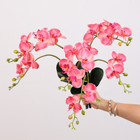 Vraie fleur d'orchidée de contact 2 branches avec des feuilles de haute qualité fleur blanche maison mariage décoration fausses fleurs orchidée artificielle