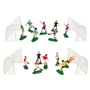 cupcake toppers desain bola Suppliers-Dekorasi Kue Sepak Bola 14 Buah Alat Memanggang Pemain Sepak Bola untuk Toppers Kue Tema Pesta Sepak Bola
