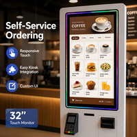 Monitor Táctil PCAP de 32 Pulgadas al por Mayor, Pantalla Vertical Personalizada de Fábrica con Halo LED para Publicidad/Máquina de Pedidos