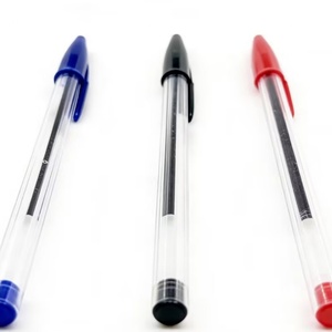 Simple Design Cheap Low Price Promotional Plastic 1.0mm Three Colors Ball <b>Pens</b> for Student Exam - Product Image 2
