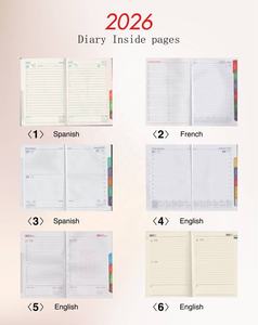 Agenda A5 en cuir PU personnalisé avec logo, couleur personnalisée, organisateur de pages complètes Samedi-Dimanche, reliure cousue gratuite - Product Image 4