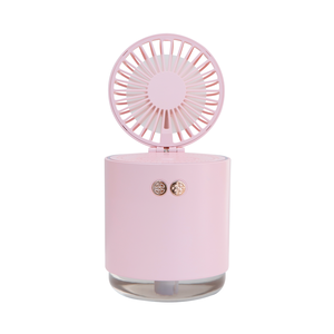 Mini humidificateur ventilateur portable rechargeable par USB de 210 ml à brume fraîche avec lumière LED changeante de couleur, pureté pour un usage domestique et extérieur - Product Image 1