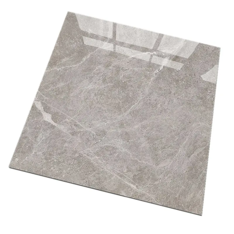 Marble Alternative 60X60 Floor Tile Gray High Gloss Water Absorbent Non Slip Porcelain Bathroom Floor Tile