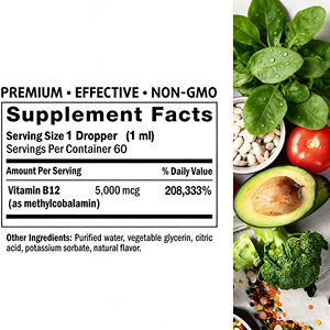 ויטמינים אורגניים למבוגרים OEM B12 מתילקובלמין טיפות נוזליות ותוסף תזונה תת-לשוני - Product Image 3
