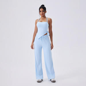 RUIQUWIN 2026 OEM Nuevo Conjunto de Yoga y Fitness para Mujer, Traje de Gimnasio con Sujetador, Ropa Deportiva sin Costuras con Logotipo Frontal a Rayas, Conjunto de Yoga para Actividades al Aire Libre - Product Image 4