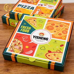Caja de Cartón Corrugado <span class=keywords><strong>para</strong></span> Pizza con Logotipo Personalizado, Embalaje Corrugado <span class=keywords><strong>para</strong></span> <span class=keywords><strong>Llevar</strong></span> <span class=keywords><strong>Comida</strong></span>, Caja Rígida <span class=keywords><strong>para</strong></span> Envío de Pizza - Product Image 1