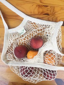 Long-Handled Cotton Mesh <b>Tote</b> <b>Bag</b> Reusable Grocery Net <b>Bag</b> for Promotions - Product Image 4