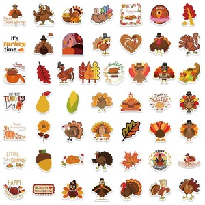 100PCS Thanksgiving Turkey Pumpkin Stickers Waterproof Vinyl Graffiti <b>Decals</b> for DIY Luggage <b>Laptop</b> Refrigerator Party Decor - Product Image 5