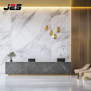 Mostrador de recepción moderno de mármol para hotel con luz LED, recepción personalizada para vestíbulo y espacios comerciales - Product Image 2