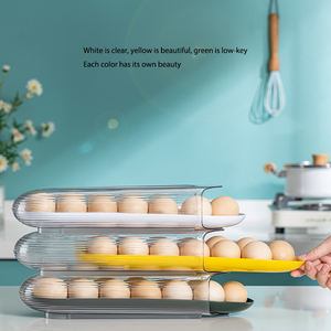 新着卵オーガナイザー収納プラスチック卵収納ラック冷蔵庫用大容量卵収納容器 - Product Image 2