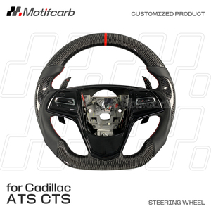 Volante deportivo personalizado de fibra de carbono para Cadillac ATS-V Coupe Sedan CTS-V 2014-2019 con levas de cambio de fibra de carbono - Product Image 2
