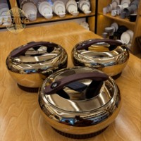 Ensemble de boîtes repas isothermes 4L 5L 6L avec poignée marbrée, chauffe-plats isolé, cocotte, corps argenté, haute qualité