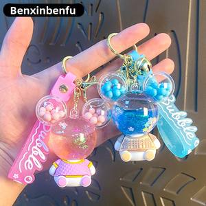 Nuevo Llavero Creativo con Diseño <span class=keywords><strong>de</strong></span> Cabeza <span class=keywords><strong>de</strong></span> <span class=keywords><strong>Mickey</strong></span> Relleno <span class=keywords><strong>de</strong></span> Aceite y Efecto <span class=keywords><strong>de</strong></span> Arena Movediza, Colgante para Coche y Bolso, Decoración, Modelo al por Mayor - Product Image 1