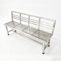 Banc d'attente robuste en acier inoxydable avec dossier, sièges publics pour aéroport, gare, terminal de bus, hôpital, hall, parc