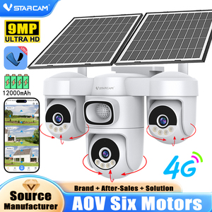 OEM ODM 大量订单可接受 360 °   4镜头AI人体检测PIR报警电池户外监控4G太阳能云台网络摄像机 - Product Image 1