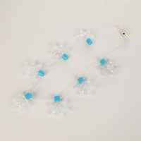 Bestseller Weihnachts-LED-Halskettenlichter Transparente Schneeflocken-Lichterkette Batteriebetriebene Girlandenlichter für Feiertagsdekoration