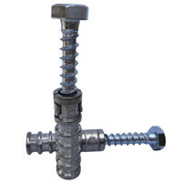 SANTIE 3/8 po. X 1-3/4 pouces Ancre de protection courte en alliage de zinc |   Avec des boulons à queue de 2 pouces, ensemble de 15 pièces, fabriqué en Chine