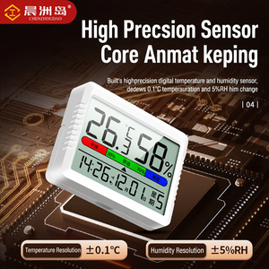 Digitales Großbildschirm-Temperatur- und Feuchtigkeitsmessgerät Intelligente Uhr Innenthermometer <span class=keywords><strong>Hygrometer</strong></span> für Schlafzimmer Kinderzimmer Schreibtisch - Product Image 4
