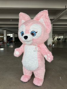 Costume gonfiabile su misura rosa cartone animato volpe mascotte personaggio di carnevale per adulti festa Cosplay peluche vendita vestito personaggio - Product Image 2