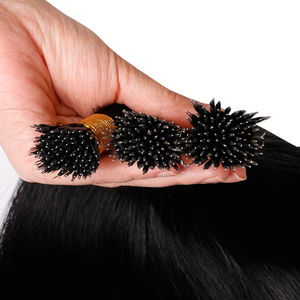 2025 sıcak satış çift çekilmiş bakire Remy saç manikür hizalanmış esnek f-üst siyah düz boyalı <span class=keywords><strong>Nano</strong></span> ucu saç ekleme - Product Image 2