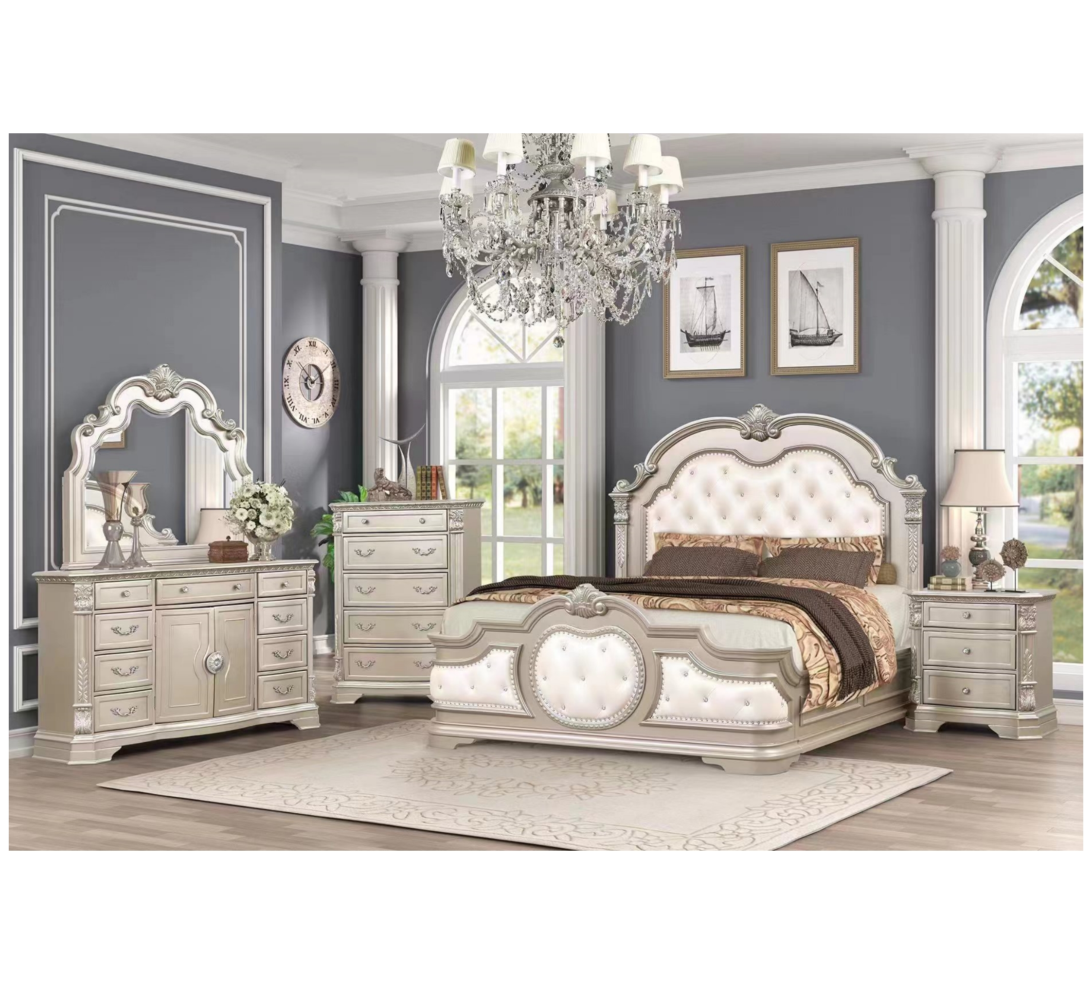 Buy In Bulk Classic White And Gold Bedroom Furniture 200+ | Alibaba.com