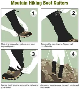 Woqi ถุงหุ้มขาสำหรับปีนเขา,อุปกรณ์ป้องกันขาสำหรับเดินป่าน้ำหนักเบาระบายอากาศได้ดีใช้สำหรับกิจกรรมกลางแจ้งตั้งแคมป์