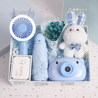 Ventilateur portable, jouet bulle, appareil photo, lapin moelleux, panier cadeau, cadeau de naissance, cadeau de Noël, cadeau pour adolescentes, cadeau de voyage en plein air, cadeau de fête