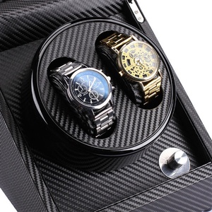 Boîte à remontoir de montre mécanique de haute qualité en bois et cuir, pour 2 ou 4 montres automatiques, avec fonction de rangement - Product Image 3