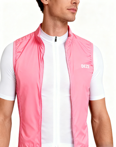 Veste sans manches coupe-vent en gros, logo personnalisé imprimé, veste de cyclisme coupe-vent unisexe pour événements sportifs sur route, VTT, course à vélo par temps froid - Product Image 6