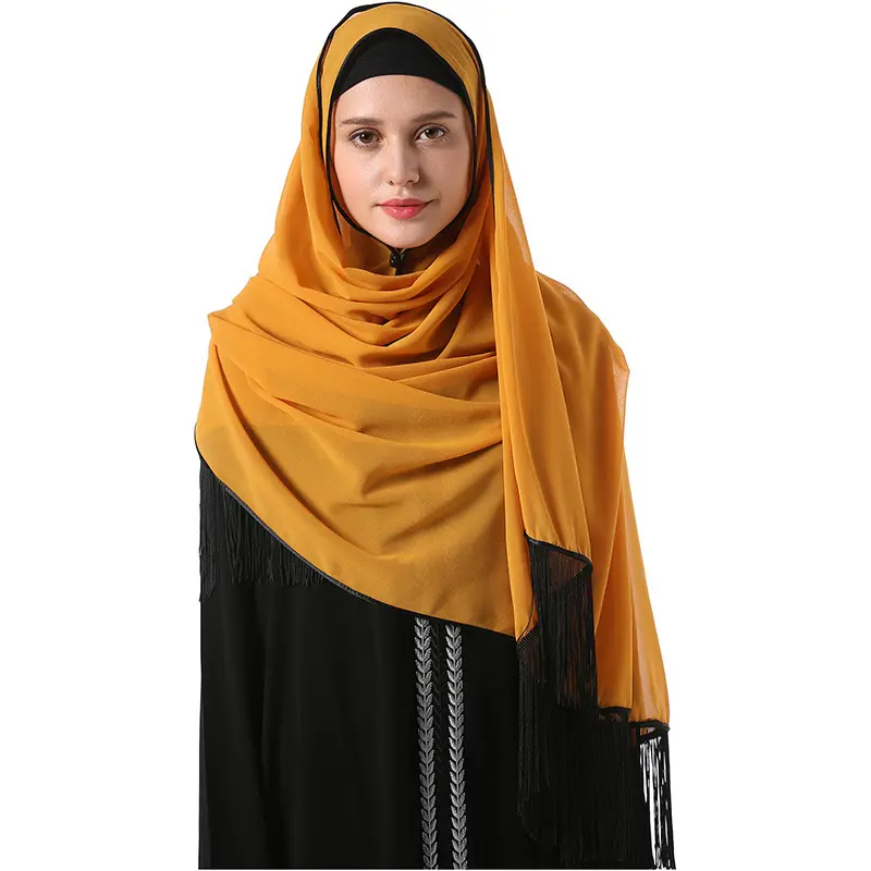 Lenço de algodão liso hijabs, cachecol e envoltório feminino mulher hijab turbante