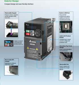 Variador de Frecuencia VFD-MH300 MS300 380V 240V 220V 460V Serie VFD9A0MH43ANSAA (3.7KW 380V) 45/17A/3A0/4A2/5A7/9A0/13/25/32AMH43A para Motor AC - Product Image 1