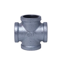Prix usine haute qualité galvanisé malléable fer noir croix 4 voies raccord de tuyau matériel de plomberie dans l'eau gaz lutte contre l'incendie
