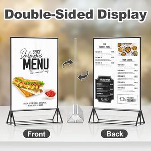 <span class=keywords><strong>Support</strong></span> de signalétique en acrylique Daofary 8,5x11, lot de 14 supports de table <span class=keywords><strong>double</strong></span> face noirs pour cadres photo, présentoir transparent - Product Image 2