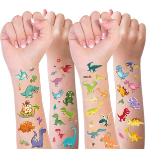 Pegatinas de Tatuajes Infantiles de Alta Gama con Dibujos Animados de Dinosaurios y Sirenas para el Día de Pascua - Product Image 1