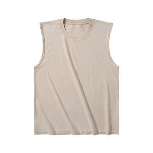 Camiseta sin mangas de algodón 100% para <span class=keywords><strong>hombre</strong></span>, estilo deportivo, con estampado, lavada, personalizable con logo, ecológica. - Product Image 5