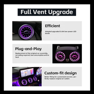 Luce Ambientale LED per Interni Auto, 64 Colori, per Bocchette d'Aria Anteriori e Posteriori, Compatibile con Mercedes Benz Classe C W205 GLC <span class=keywords><strong>X253</strong></span> - Product Image 4