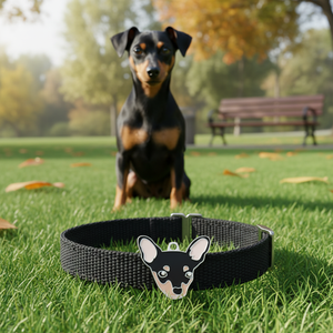 Medaglietta per Cani Pinscher in Metallo Nero, Charm per Collare - Product Image 3
