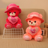 Jouets en peluche ours en peluche personnalisés avec capuchon, oreiller en forme de cœur personnalisé, ours en peluche, porte-clés, figurines, cadeaux en gros