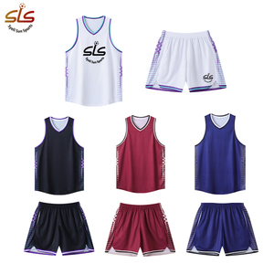 Disesuaikan 100% poliester pria pakaian olahraga basket Set celana pendek Jersey bernapas dengan Logo disesuaikan atasan basket kosong - Product Image 4
