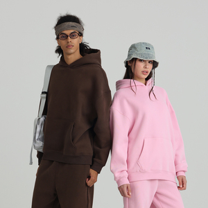 Sweat à capuche homme 450 g/m² épais, doublé polaire, délavé, chaud et ample pour l'hiver, style oversize, impression numérique personnalisable - Product Image 4