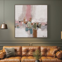 Nouvelle Peinture Abstraite sur Toile Faite à la Main Tendance, Forme Irrégulière Verte, Pierre Naturelle, Haute Qualité, Taille Personnalisée, Art Mural