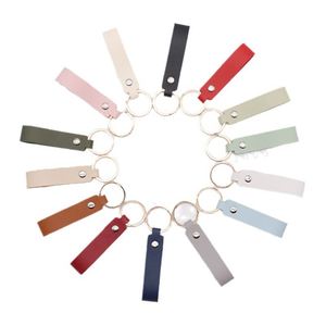 Vente en gros, personnalisable : Porte-clés plat en cuir PU avec dragonne, pour sac et portefeuille - Product Image 4