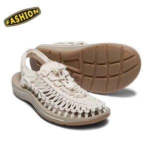 Sandales tissées à bout fermé pour femmes, collection 2026, vente directe usine, chaussures décontractées respirantes en <span class=keywords><strong>corde</strong></span> tricotée à enfiler avec cordon de serrage réglable - Product Image 1