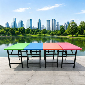 <b>Plastic</b> <b>Table</b> And Chair Set <b>Foldable</b> Outdoor Garden Furniture For Camping Dining Events Modern Design HDPE Material - Product Image 1