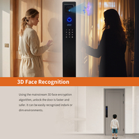 Caméra Wifi Tuya avec empreinte digitale, serrure de porte à mortaise Wifi, serrure de porte avec reconnaissance faciale, déverrouillage par montre intelligente et iPhone